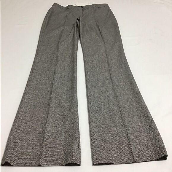 Boss Women Tulea3 Black High Waist Wide Leg Trouser Pants Houndstooth New Size 4 - Picture 8 of 16